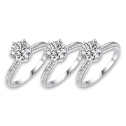 1CT Moissanite Halo Ring / 3 Piece Bundle