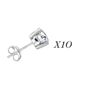 Moissanite Earrings in Sterling Silver / 10 Piece Bundle